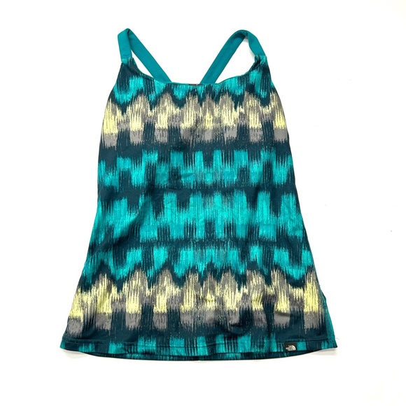 The North Face Teal Cypress Activewear Yoga Active Tank Top Athletic Shelf Bra - Picture 1 of 4